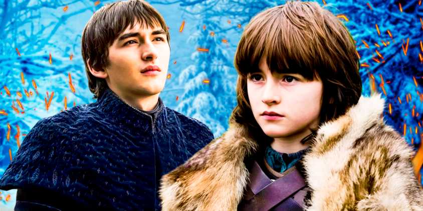 Bran Stark in season 1 and in season 8 of Game of Thrones