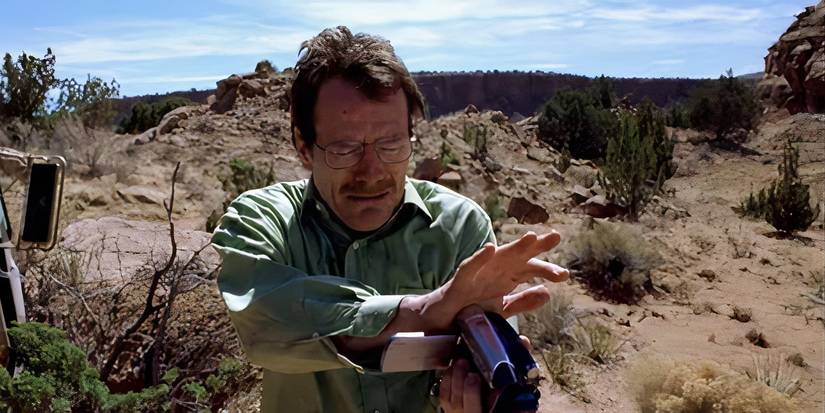 Bryan Cranston as Walter White recording a video message to his family in the Breaking Bad pilot episode.
