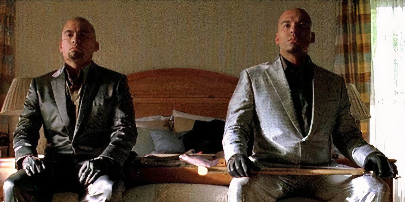 The Cousins waiting on Walter White&rsquo;s bed with an ax in Breaking Bad Season 3, Episode 2: “Caballo sin Nombre”