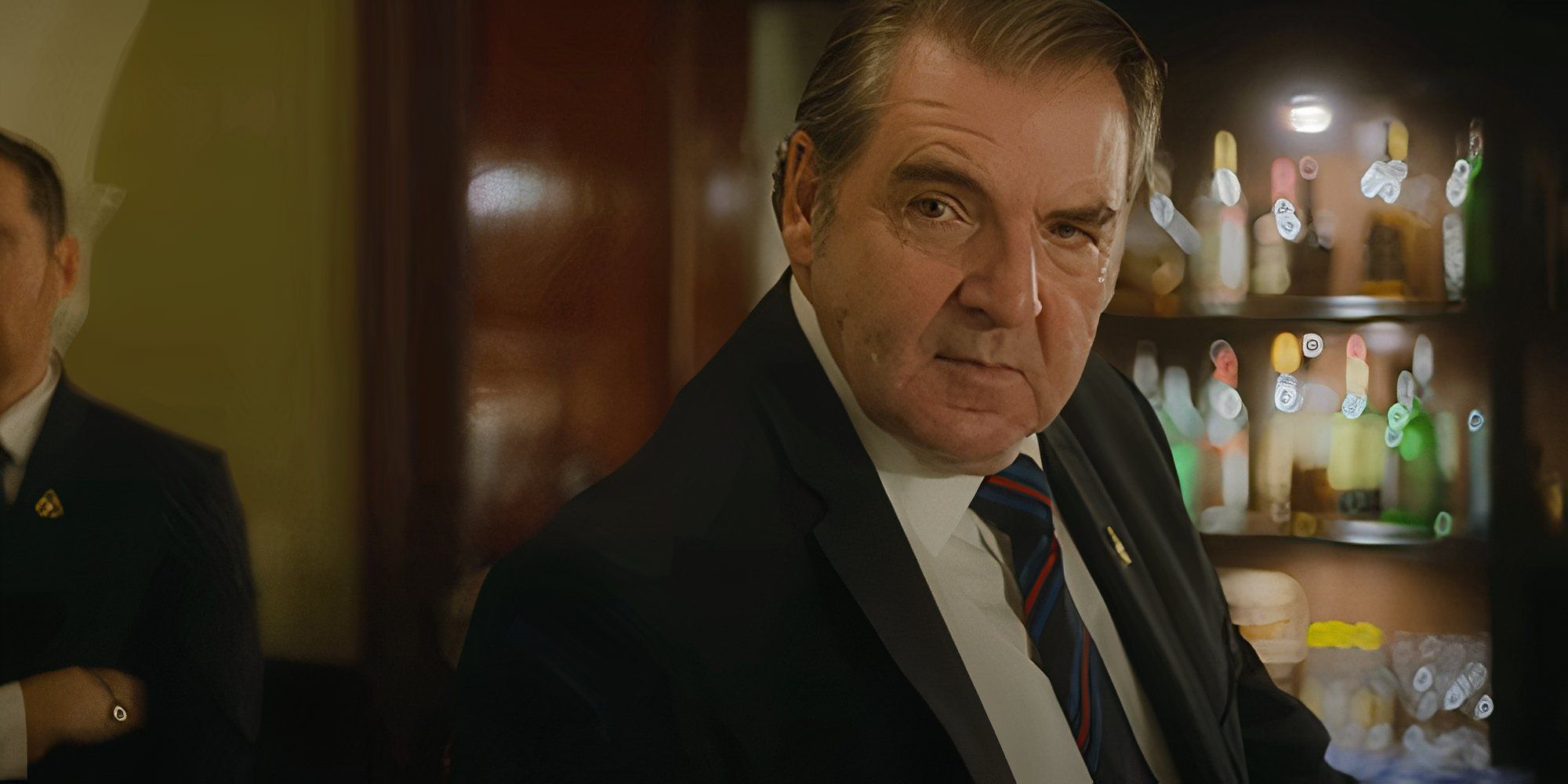 Brendan Coyle in Toxic Town in a suit and tie