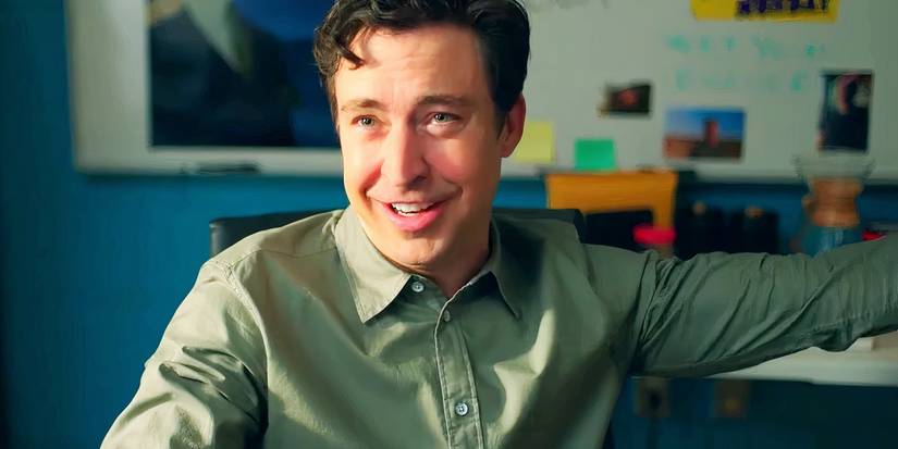 Brian Jordan Alvarez as Evan smiling in English Teacher season 1