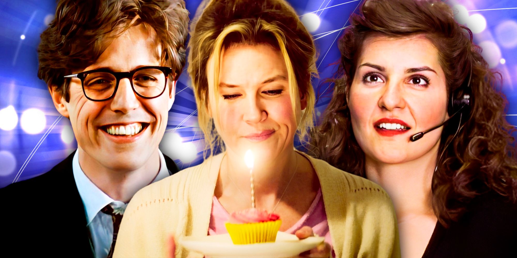 Bridget Jones, Hugh Grant in Four Weddings and a Funeral and Toula from My Big Fat Greek Wedding