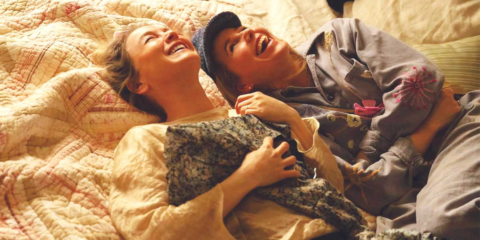 Bridget Jones Mad About the Boy Bridget and Shazzer laughing