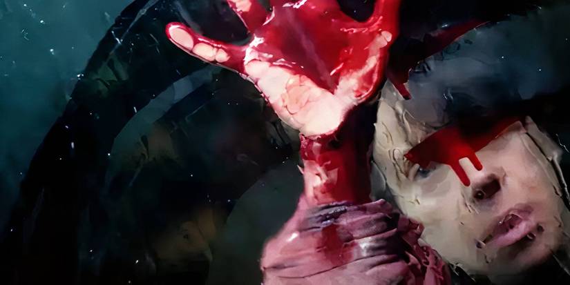 Bring Her Back character with a bloody hand pressed against a car window