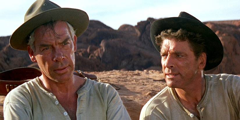Burt Lancaster in the desert in The Professionals