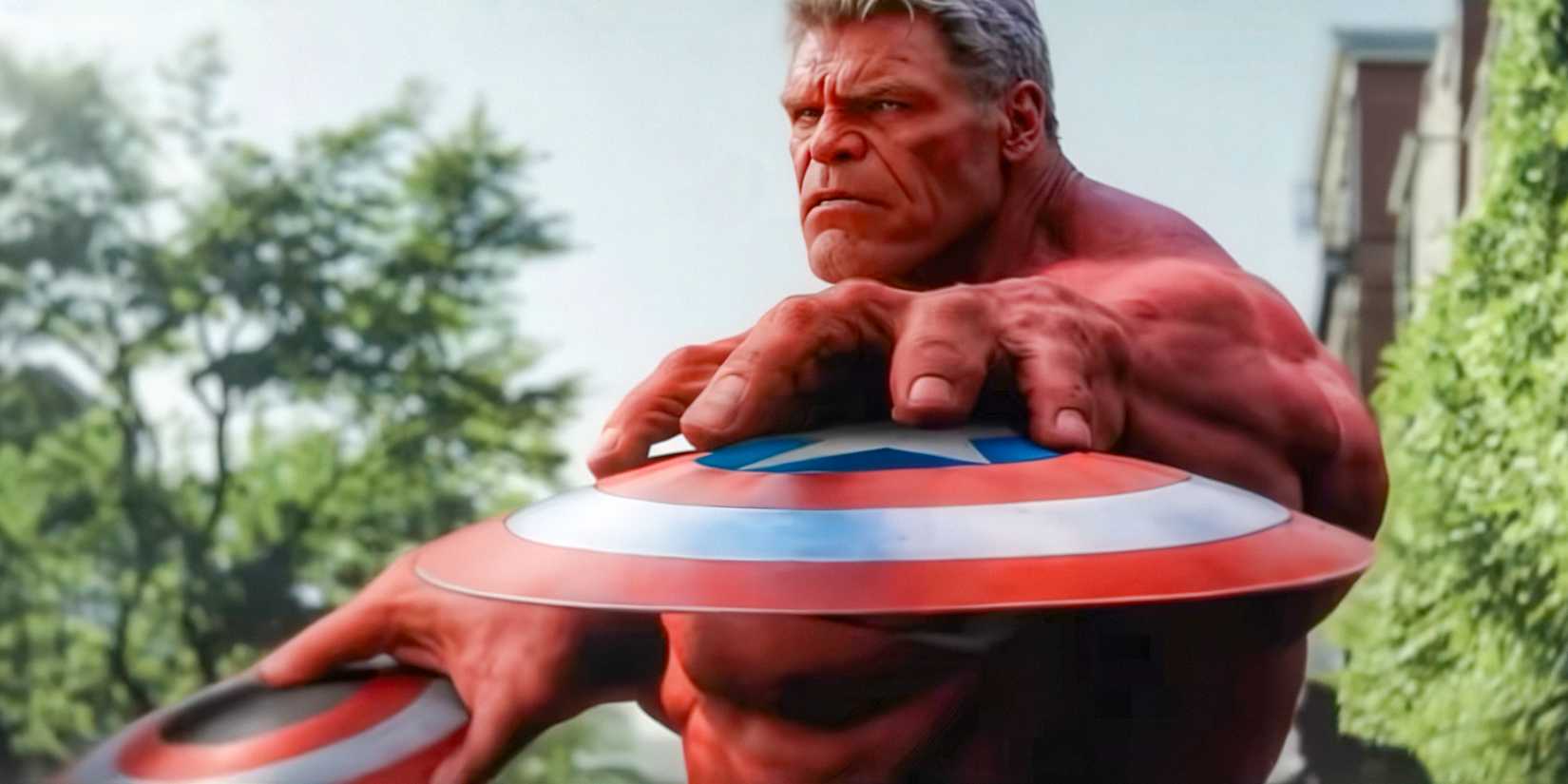 Red Hulk catches Captain America's shield in Captain America Brave New World