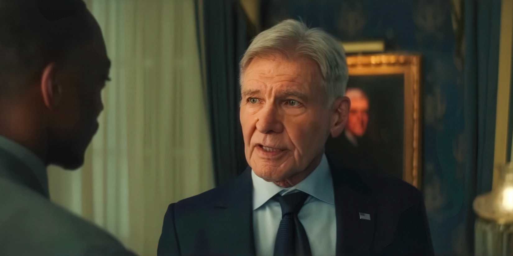 Harrison Ford as President Thaddeus Ross talking to Sam Wilson in Captain America Brave New World
