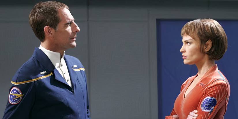 Captain Archer in Dress Uniform with T'Pol on Enterprise