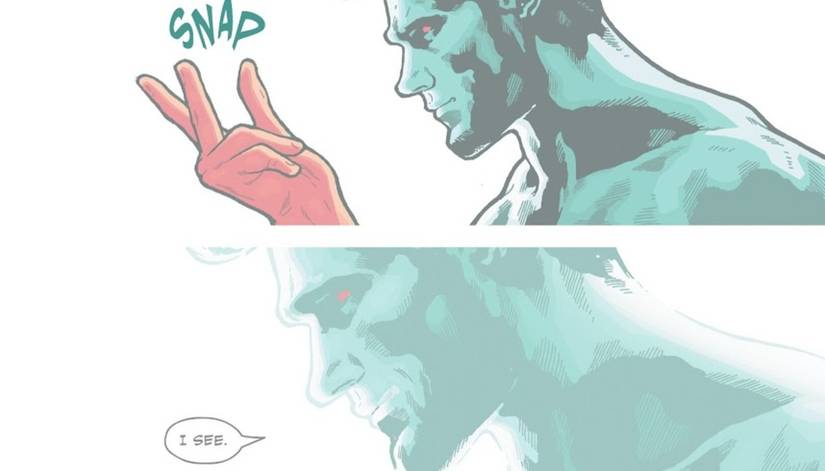 Captain Atom snaps his fingers to restore the world in Jenny Sparks #7