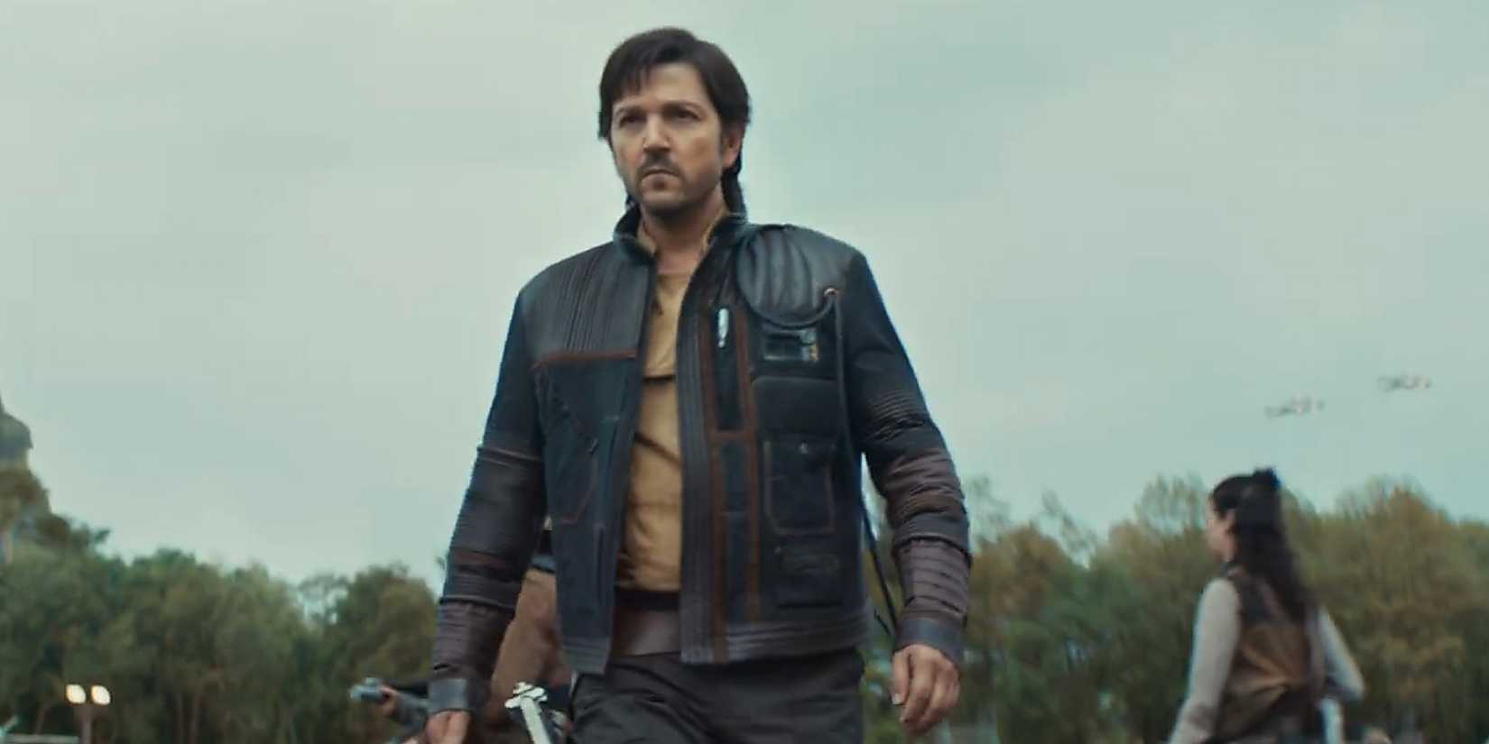 Diego Luna as Cassian Andor walking with purpose in Andor season 2