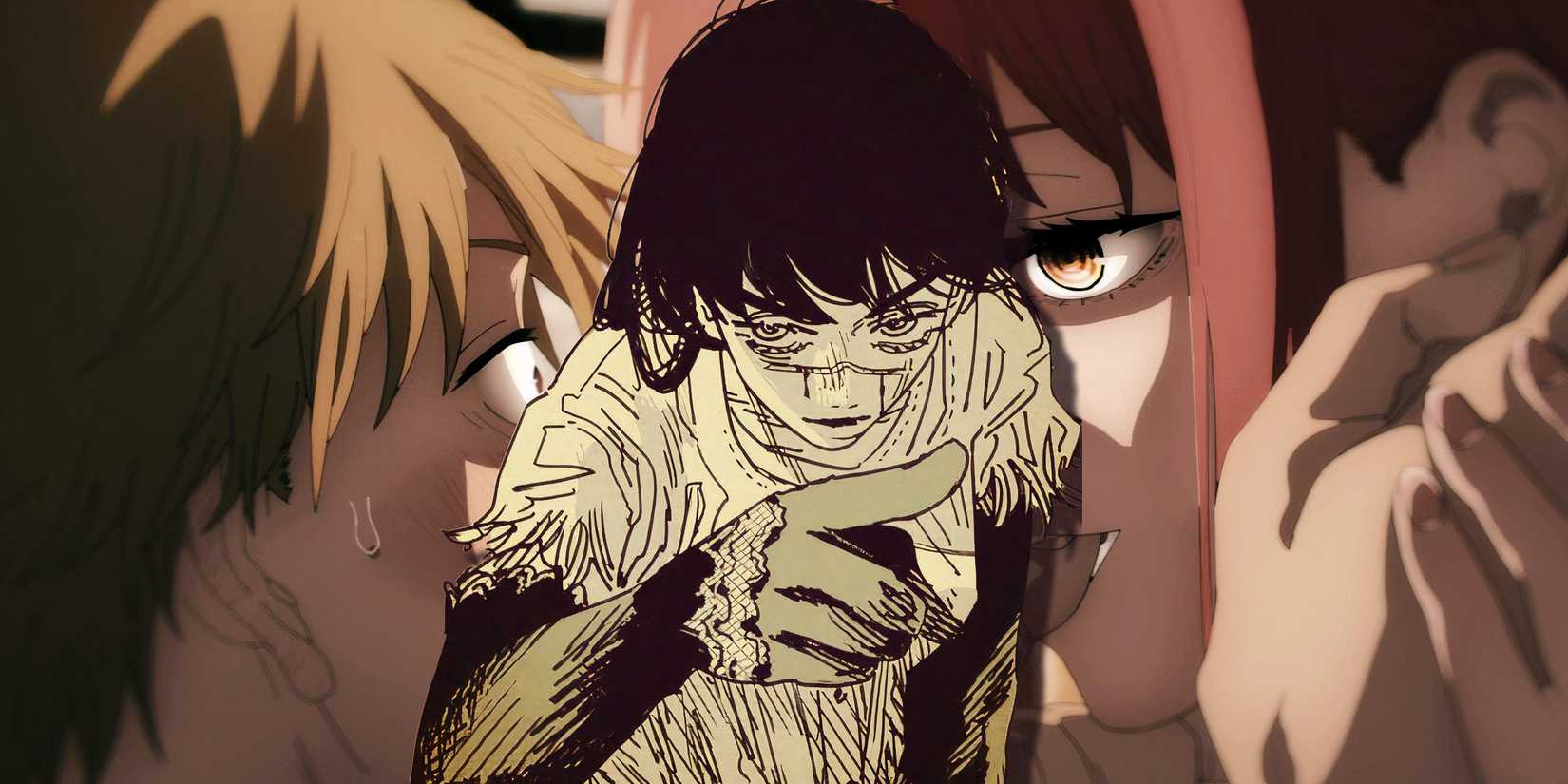 Feature header showing Denji, Makima, and Yoru