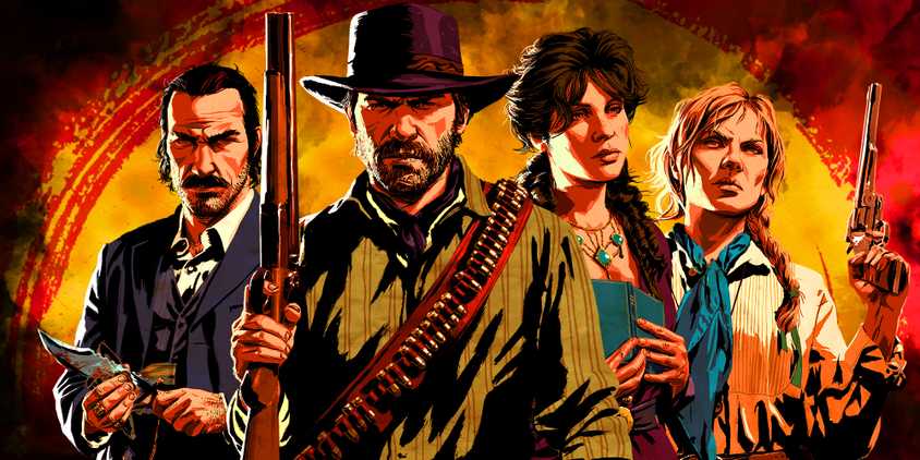 Characters from Red Dead Redemption 2.