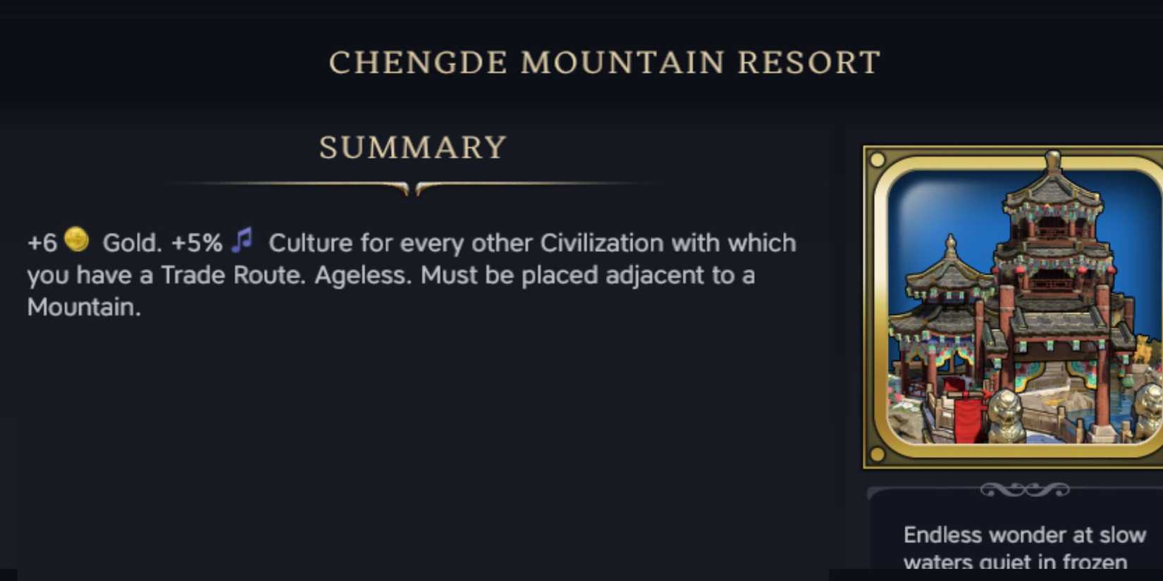 Chengde Mountain Resort summary from Civ 7