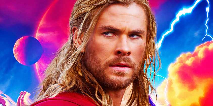 Chris Hemsworth's Thor in Thor The Dark World with Love and Thunder's poster