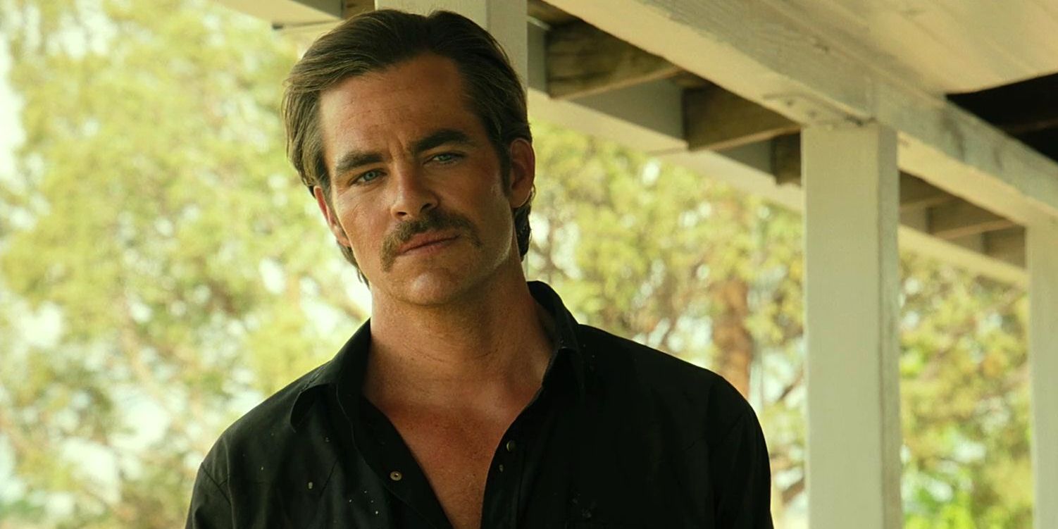 Chris Pine looking uncertain in close-up in Hell or High Water