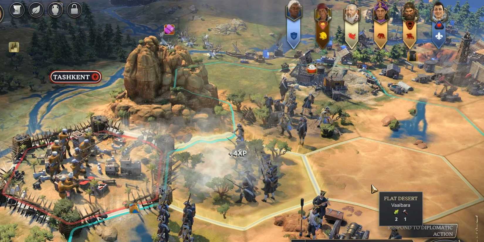 Civilization 7 player attacking another civ.