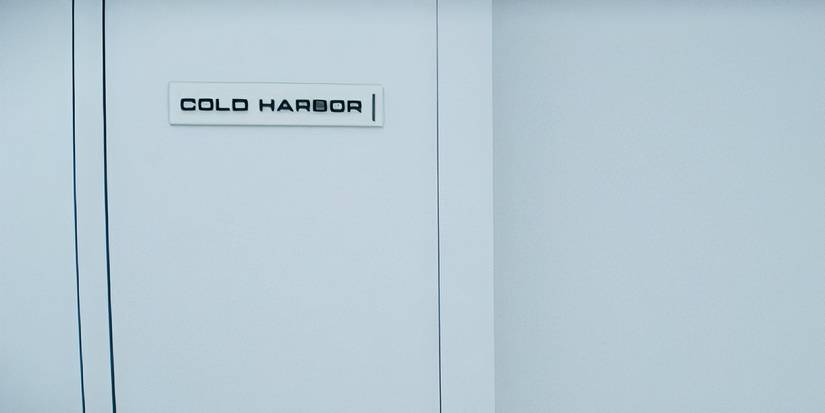 The white door marked "Cold Harbor" on the Testing Floor in Severance season 2 (2025)
