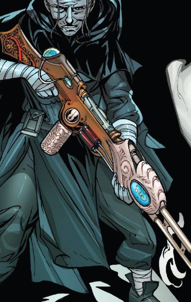 Jocasta Nu with her rifle lightsaber