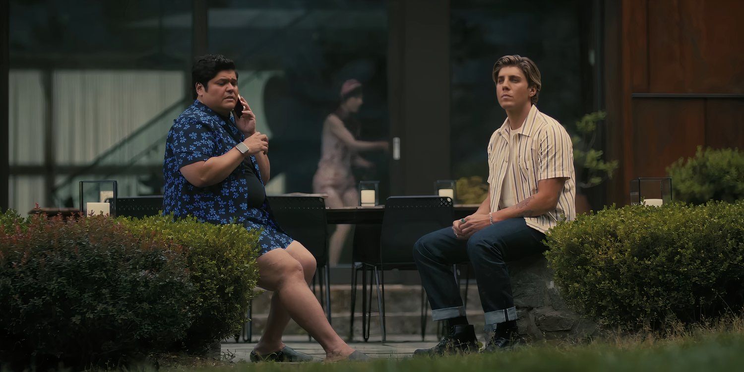 Eli and Patrick sitting outside in Companion