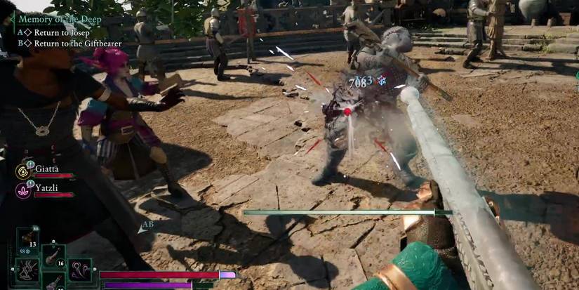 Beating Cosmina with gunfire in Avowed