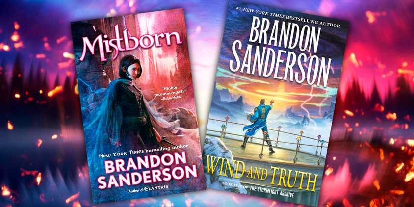 Cover of Mistborn book 1 and Wind and Truth