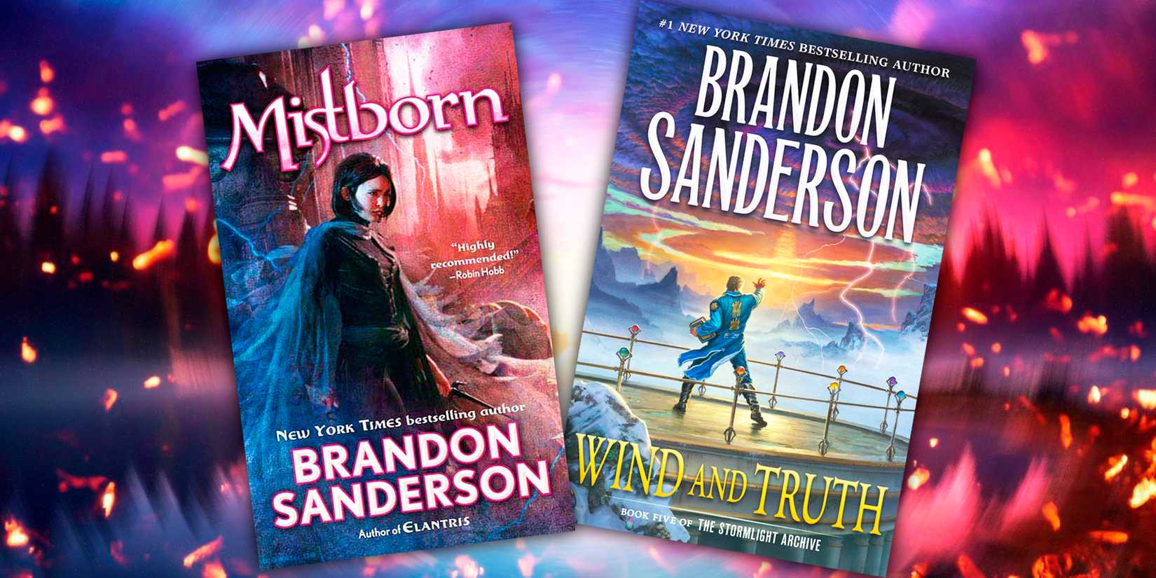 Cover of Mistborn book 1 and Wind and Truth