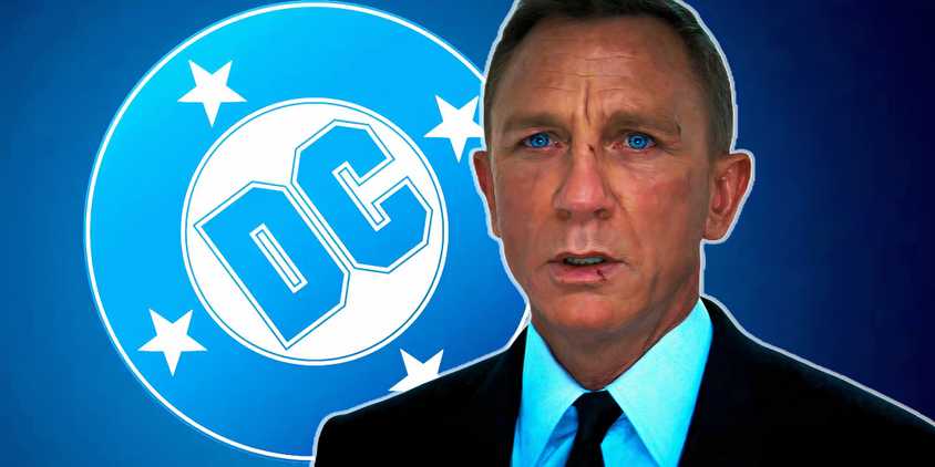 Custom image of Daniel Craig looking worn out in front of the DC Studios logo (1)