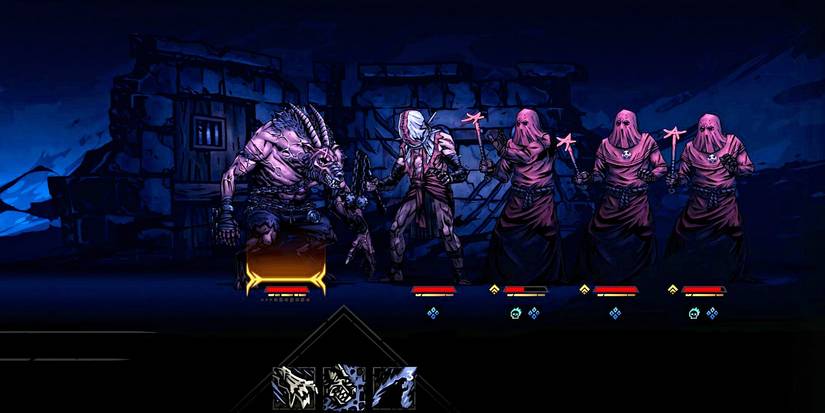 Abomination's fourth Shrine battle in Darkest Dungeon 2