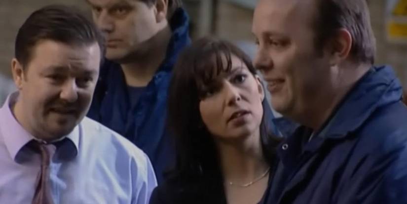 David and Jennifer talk to Taffy in The Office UK