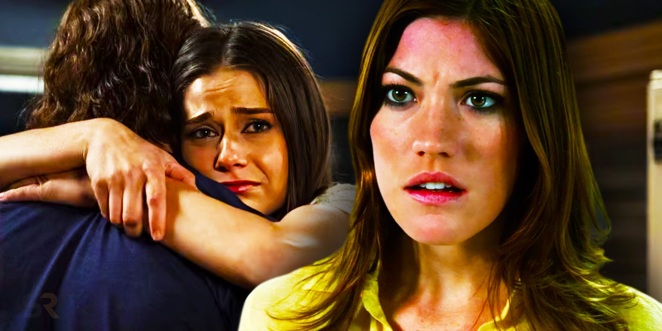 Young Deb hugging Dexter in Original Sin with Jennifer Carpenter as Debra Morgan in Dexter
