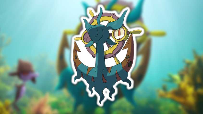 Dhelmise in Pokémon GO traveling from the sea.