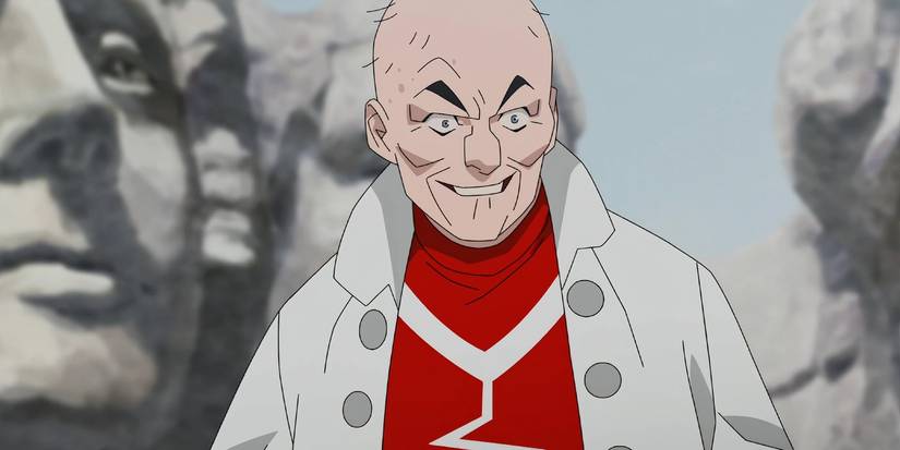 Doc Seismic smiling in front of Mount Rushmore in Invincible season 1
