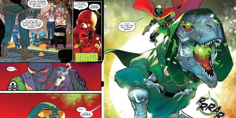 Doctor Doom Rides T.Rex In One World Under Doom #1