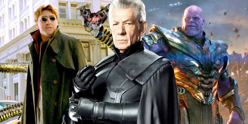 Doctor Octopus, Magneto, and Thanos in Marvel movies
