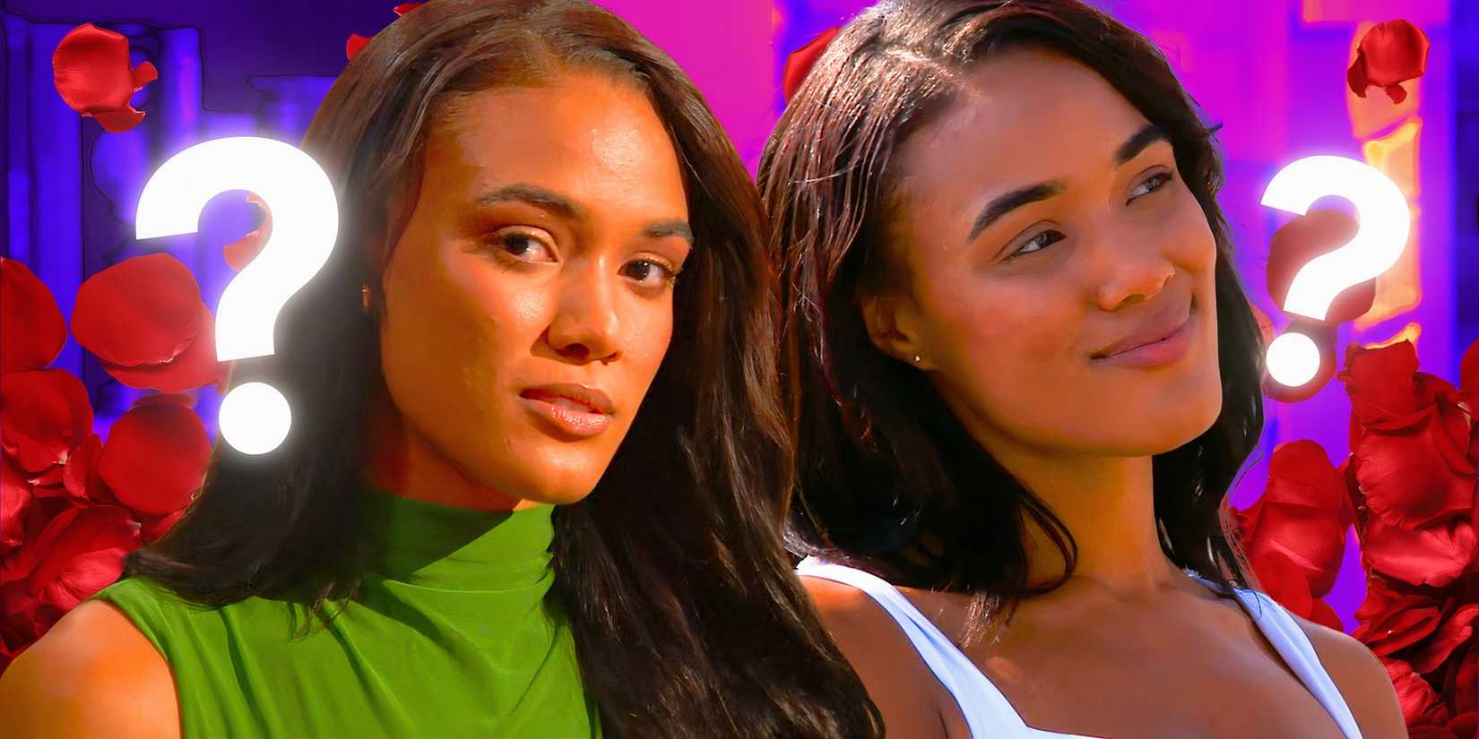 Zoe McGrady from The Bachelor Season 29 montage with question marks