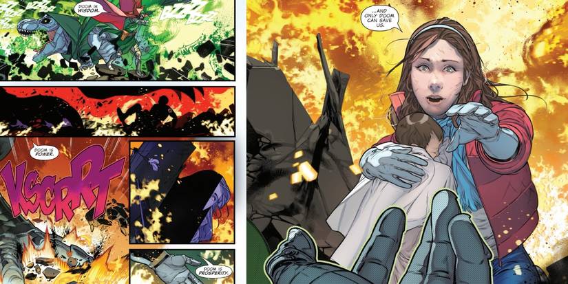Doom Saves Woman and Child In One World Under Doom #1