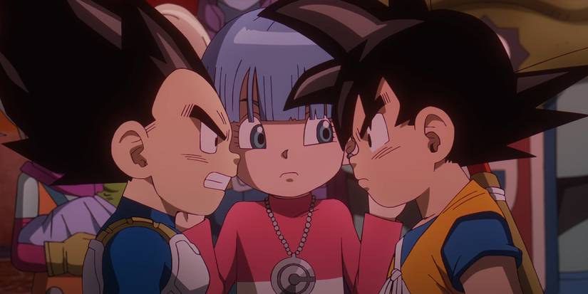 Goku and Vegeta argue over who will fight next.