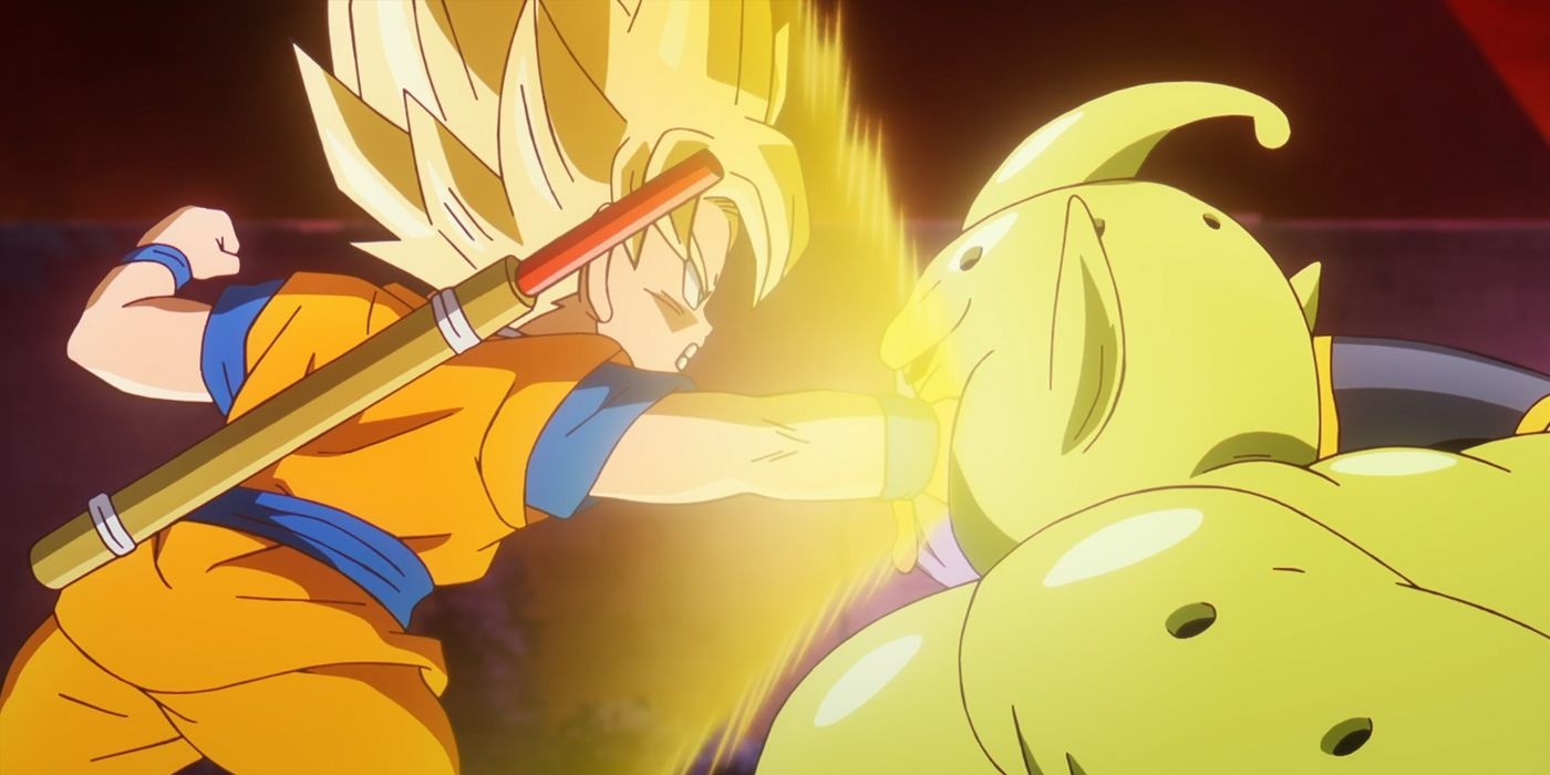 Super Sayan Goku luta com Mazin.