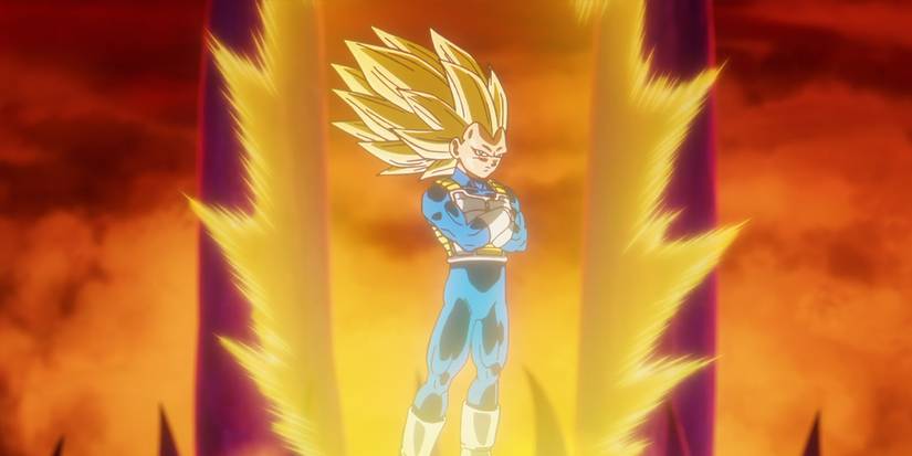 Adult Vegeta enters Super Saiyan 3 against Gomah.