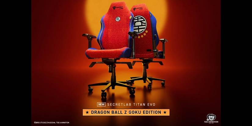 A computer chair themed around Goku's iconic orange Gi.