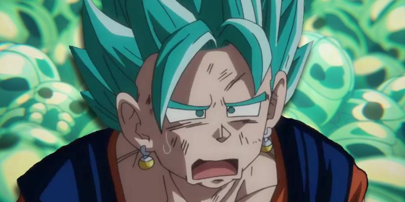A displeased Vegito in front of the pile of Join Bugs that went unused.