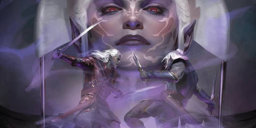 Drizzt Do'Urden, Zaknafein & Lolth in Dungeons & Dragons Legend of Drizzt The Dark Elf Trilogy book two Exile.