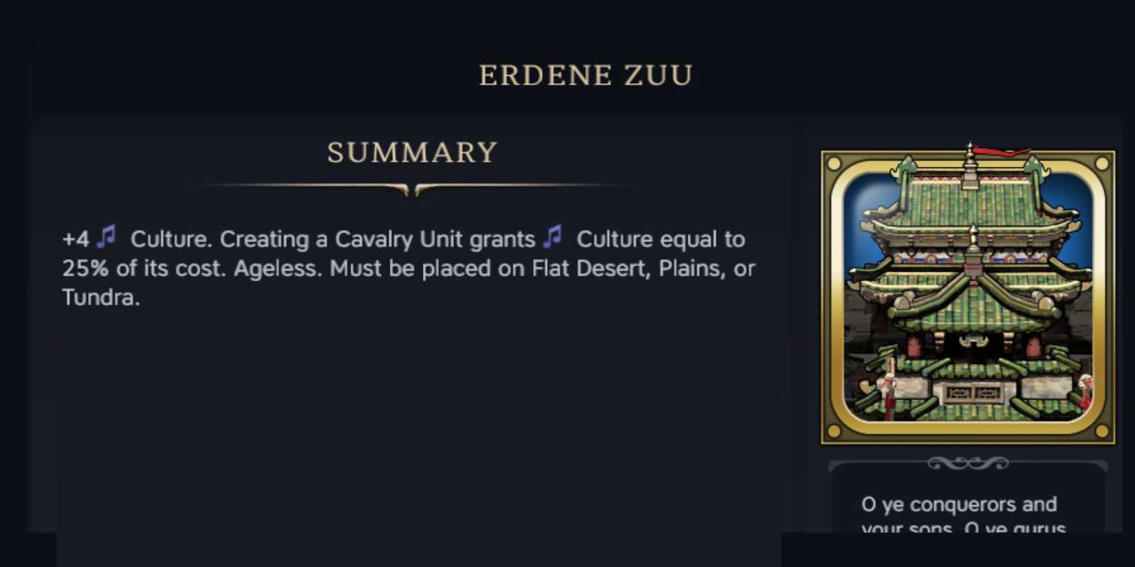 Erdene Zuu summary from Civ 7