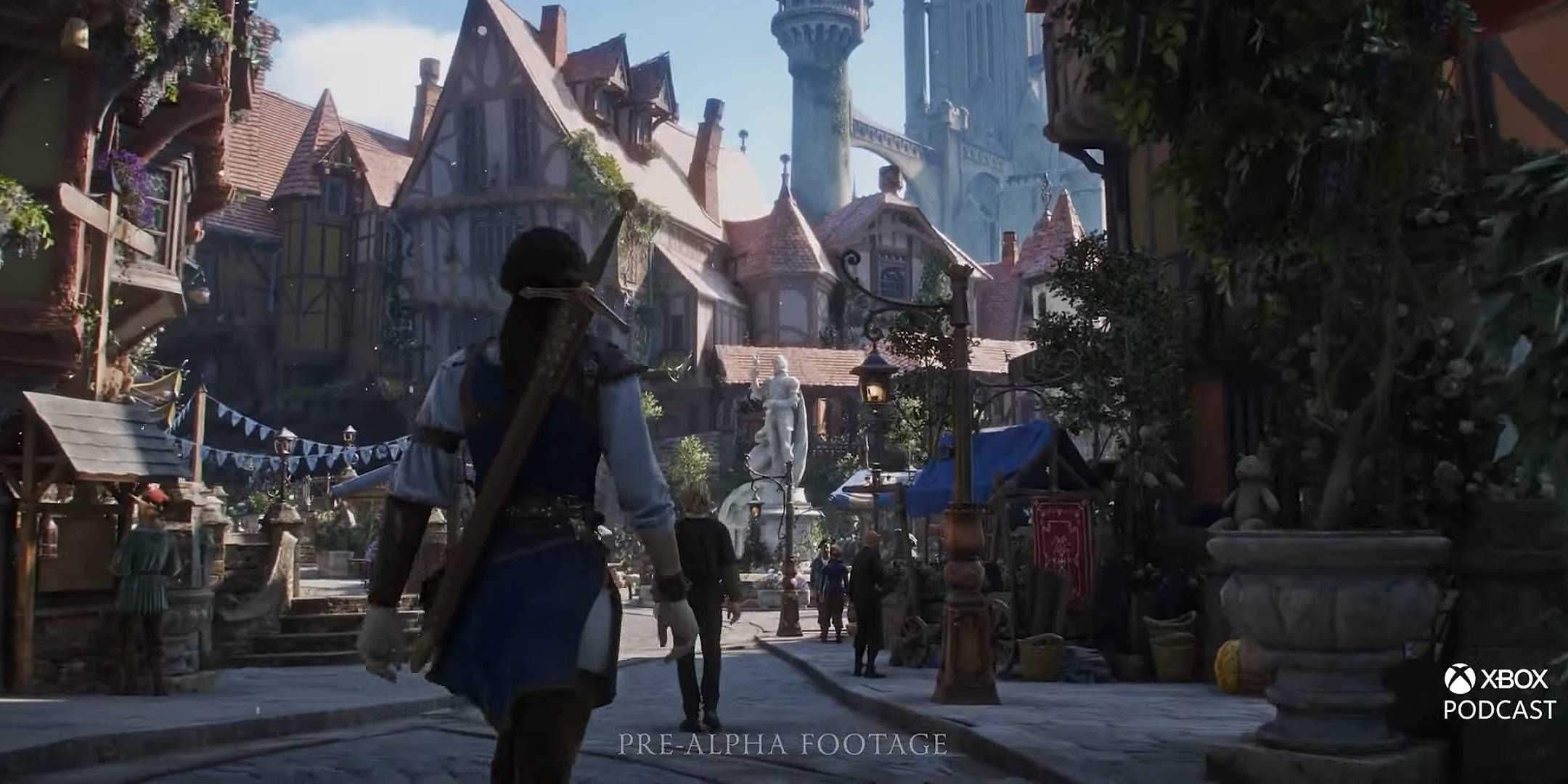 Fable's protagonist exploring a city of magic fantasy.