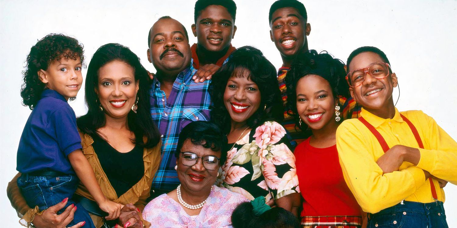 The cast of Family Matters, including actress Telma Hopkins.