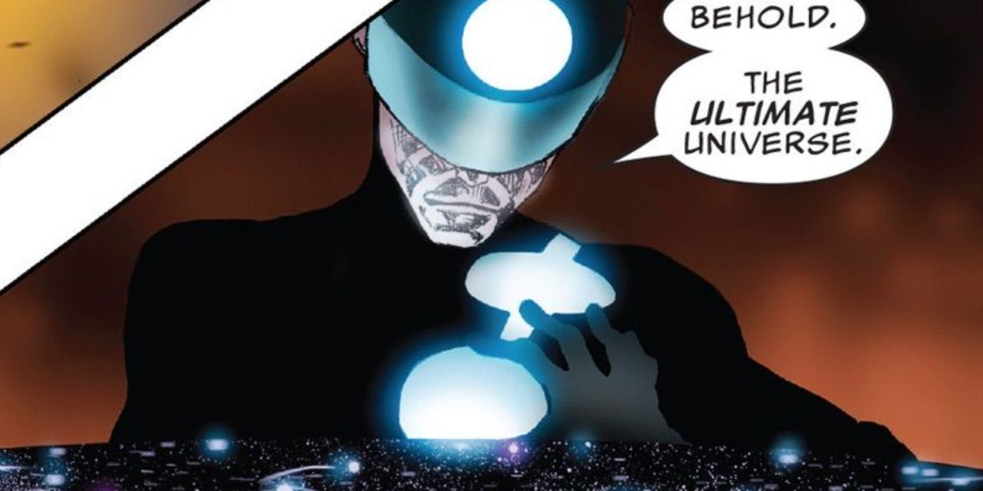 Marvel Comics' The Maker looking down at an entire universe.