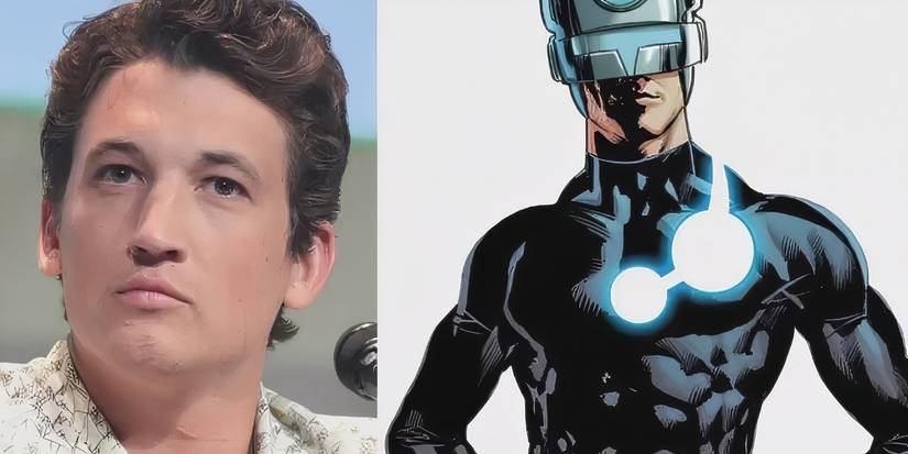 Miles Teller with Marvel Comics' The Maker next to him in a split image.
