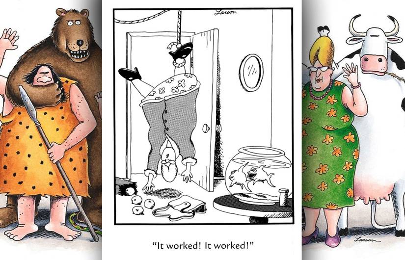 far side fish catch owner comic