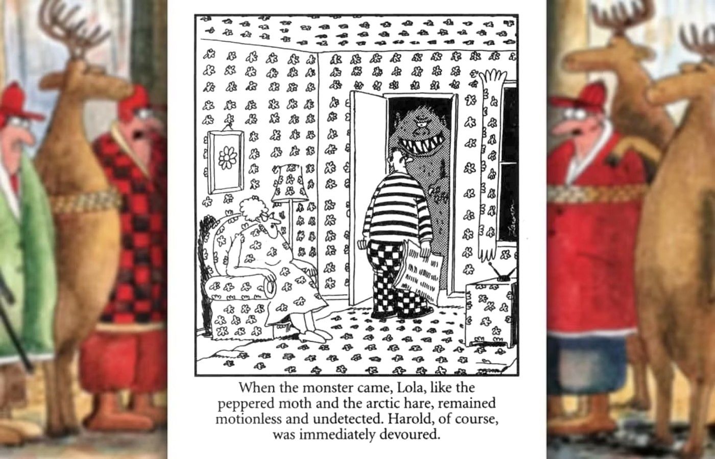 far side monster camoflage comic
