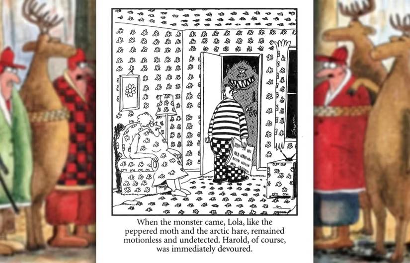 far side monster camoflage comic
